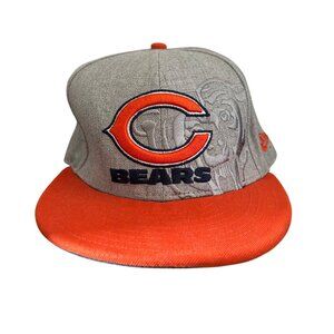 Chicago Bears 59Fifty Fitted Hat By New Era Gray & Orange NFL Embroidered Logo